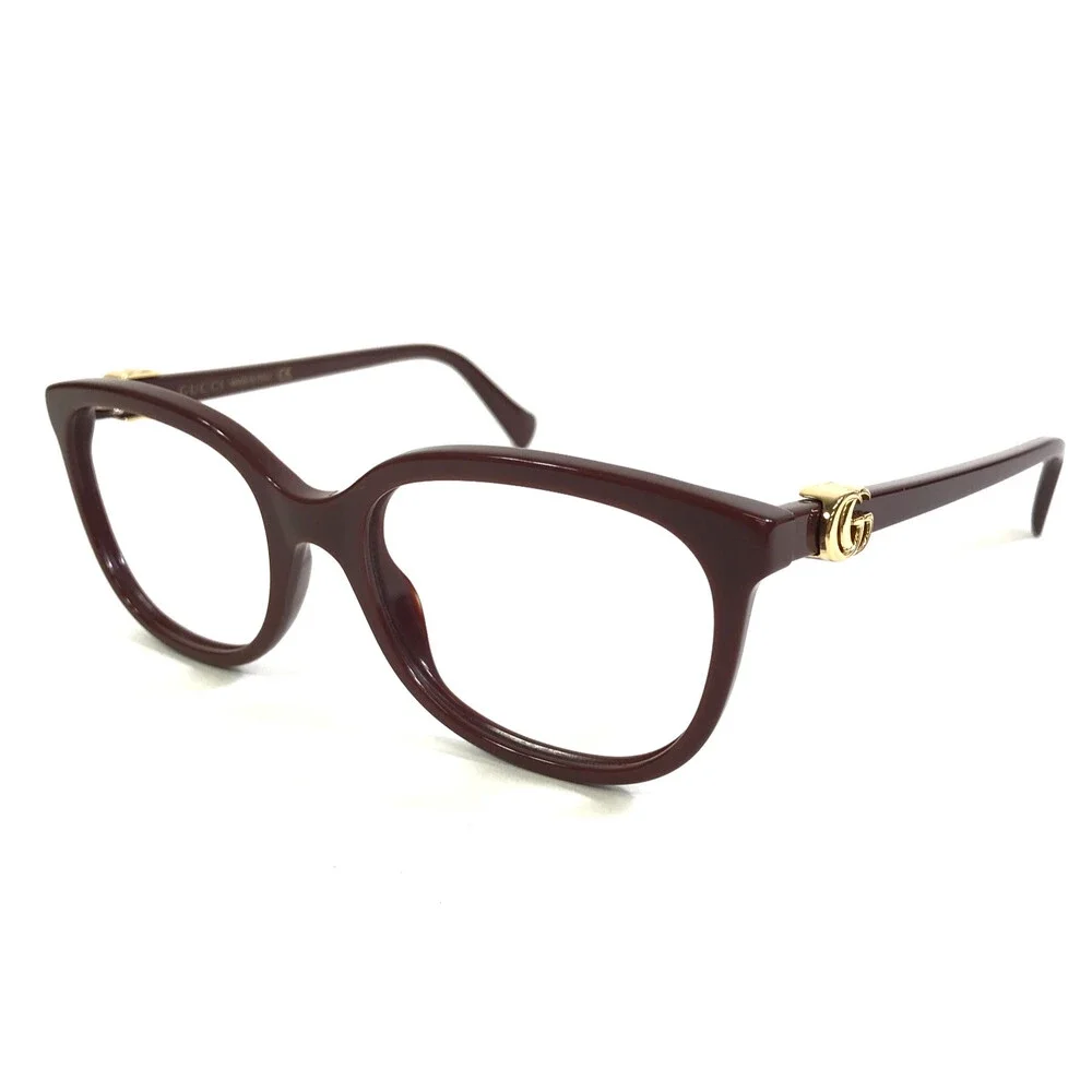 Gucci Eyeglasses Frames GG1075O 006 Shiny Burgundy Square Full Rim 54-19-145